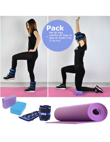 Pack Pesas de Tobillo 4 Kgs + Mat y Bloques de Yoga